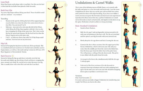 lean back both feet flat hip lift backswerve undulations camel walks